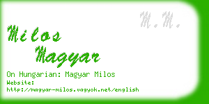 milos magyar business card
